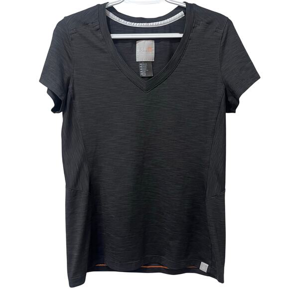 5.11 Tactical Tops - 5.11 Tactical Women's Zig‑Zag V‑Neck Short Sleeve Active Shirt Heather Gray M